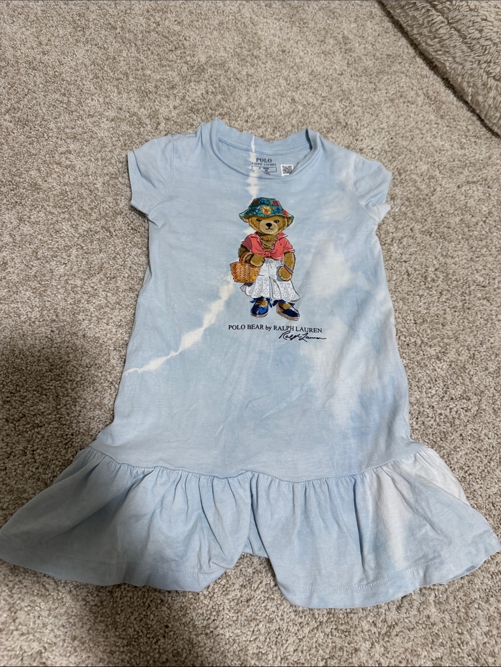 Polo by Ralph Lauren Light Blue Polo Bear Ruffle-Hem Dress